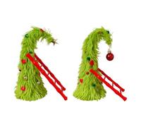 Árbol de Navidad de felpa flexible, adorno de escritorio de Navidad, mini decoraciones de fiesta con escalera, PVC, luces únicas de Cin, artificiales, precisas, precisas, fáciles, de felpa