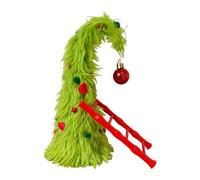 Árbol de Navidad de felpa flexible, adorno de escritorio, decoración de Navidad, escalera de fiesta, mini con árbol de película de Navidad, luces articulables, decoraciones de festividades de Cin