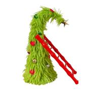 Árbol de Navidad de felpa flexible, adorno de escritorio, escalera de Navidad con mini decoraciones, verde, espacio articulable, decoración pequeña, árboles de peluche Seuss, decoración reutilizable