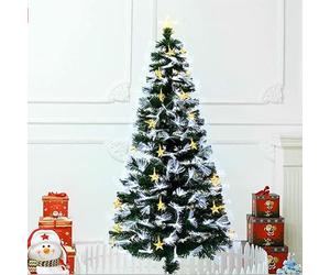 Árbol de Navidad de Fibra óptica, bajo Voltaje, Color Blanco frío, de 60 cm Decorar y Crear un Ambiente Festivo en Espacios navideños.