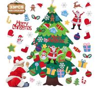 Árbol de Navidad de Fieltro, 2024 NUEVO Árbol De Navidad En Fieltro para Niños, 102CM Árbol Navidad Fieltro DIY con 33 Ornamentos Desmontables Adornos de Árbol De Navidad para Colgar En La Pared