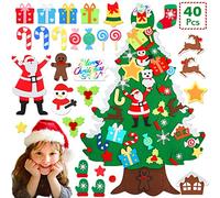 Árbol de Navidad de Fieltro 3,2 FT DIY Arbol de Navidad del Fieltro con 41 Adornos de Navidad Fieltro Decoración,Para Niños Regalo, Navidad Decoración De La Pared Puerta