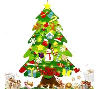 Árbol de Navidad de Fieltro para niños pequeños, 101 cm, Incluye Luces LED, Juguete Educativo Seguro, práctica Actividad de Manualidades, con, Divertido de Pared de Navidad, decoración