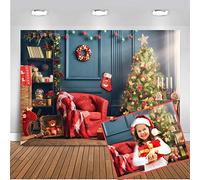 Árbol de Navidad de Fondo de Navidad de Mehofoto Regalo y Calcetines Fotografía de Fondo 7x5ft Decoración de Fiesta de Vinilo Librería Fondos de Fotos