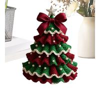 Árbol de Navidad de ganchillo de mesa - Árbol de Navidad de punto para decoración navideña | Decoración para estantería, biblioteca, salón y dormitorio para y reuniones