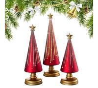Árbol de Navidad de la Noche de San Arro - Resina | de Navidad de Resina | Árbol de Navidad con Luces, decoración de Escritorio con Estrella para decoración de Mesa de Oficina en casa, Regalo
