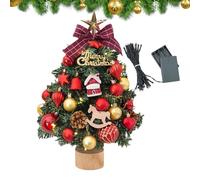Árbol de Navidad de mesa, árbol de Navidad de mesa con luces,Árbol de Navidad de mesa de 17.71 pulgadas con luces - Decoración estética de árbol de Navidad alimentada por batería para mesa y oficina