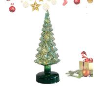 Árbol de Navidad de mesa, árboles de Navidad con luces, linda luz nocturna de árbol de cristal, figuras de árbol de Navidad brillantes, lámpara de escritorio para decoración del hogar