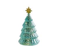 Árbol de Navidad de mesa, lámpara de cristal para árbol de Navidad, árbol de Navidad en miniatura con luces, figuras de árbol de Navidad brillantes, lámpara de escritorio iluminada para decoración del