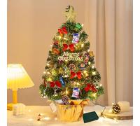 Árbol de Navidad de Mesa pequeño, 60cm, Mini árbol Artificial con Luces LED Adornos, Manualidades Navideñas
