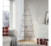 Árbol De Navidad De Metal Negro 180 Cm con Ganchos Integrados y Diseño Compacto, Soporte Resistente, Decoración DIY para Interior y Balcones, Christmas Tree, Arbolito De Navidad, Árvores De Natal