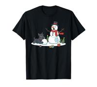 Árbol de Navidad de muñeco de Nieve de Terrier escocés para Mujer, Hombre y niño Camiseta