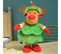 Árbol de Navidad de música LED con pingüino, juguete de peluche luminoso What You Say, juguete de peluche luminoso, cantar, bailar, hablar, grabar, imitar giro interactivo (A, 35 cm)