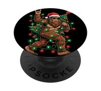 Árbol de Navidad de Papá Noel Bigfoot Luces de Navidad Sasquatch Holiday PopSockets PopGrip Adhesivo
