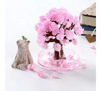 Árbol de Navidad de Papel Que Crece Mágicamente y Florece en 24 Horas, Base y Solución Incluidas, Adecuado como de Año Nuevo (Pink)