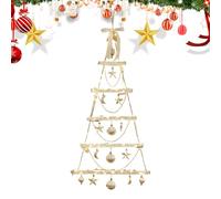 Árbol De Navidad De Pared con Diseño De Escalera - Árbol Navideño De Madera con Luces LED | Decoración Navideña para Hogar Dormitorio Cocina