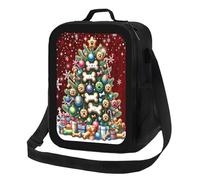 Árbol de Navidad, decoración para comida de perro, lonchera, bolsa térmica para el almuerzo, bolsas térmicas reutilizables a prueba de fugas para mujeres y hombres, oficina, trabajo, escuela, playa o