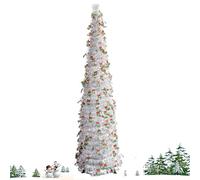 Árbol de Navidad decorado - Decoraciones de interior retráctil de 1,5 m - Árbol artificial con accesorios de montaje incluidos, para interior, exterior, sala de estar, dormitorio, oficina, granja, bar