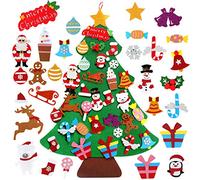 Árbol de Navidad del Fieltro, arvore de Natal no Tejido de con 28 Desmontables, decoración Colgante para casa Puerta de Pared, Decoracion Navidad,niños Año Nuevo,Hogar