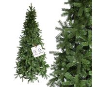 Árbol de Navidad Delgado de PVC Realista, Ideal para Espacios reducidos, de altísima Calidad, 1544 Ramas densas y Base Estable, diseño Elegante para decoración navideña de Clase, 240 cm