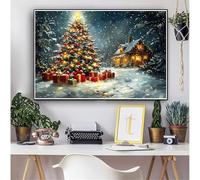 Árbol de Navidad Diamond Painting Adultos Paisaje Diamond Painting Kit Completo,DIY 5D Manualidades Niños kit Punto de Cruz Cristal Pintura De Diamante Pintar por Numeros ,Home Decor 80x100cm 0M-1483