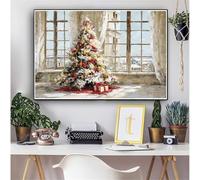 Árbol de Navidad Diamond Painting Adultos Regalo Diamond Painting Kit Completo, DIY 5D Manualidades Niños kit Punto de Cruz Cristal Pintura De Diamante Pintar por Numeros , Home Decor 80x100cm 0M-1309