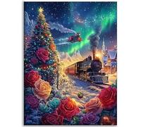 Árbol De Navidad Diamond Painting, Invierno Diamond Painting adultos 70x90cm ,Pintar Por Numeros Adultos Kit ,Bordado Kit Completo Cuadro Diamantes ,Dibujos Con Diamantes Art ,Decoracin Hogar C-Q635