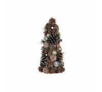 Árbol de Navidad DKD Home Decor Blanco Plateado Natural PVC Piñas Nevado 19 x 19 x 38 cm