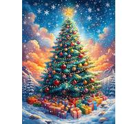Árbol de Navidad en el Bosque mágico Rompecabezas 1000 Piezas Cartón para Expertos Cuento de Hadas tierno de acompañamiento Mejora Memoria Actividad Tiempo Libre Pack Completo Original