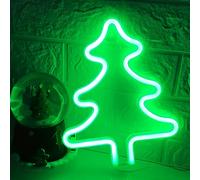 Árbol de Navidad en forma de neón LED verde, logotipo artístico de la pared, con batería o suministro de energía usb, bar de la casa infantil, fiesta de la decoración de la boda con luz nocturna