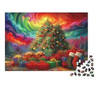 Árbol de Navidad Fantasía Rompecabezas 1000 Piezas para Amantes, Cartón Grueso,Mansion Front Xmas Tree Decoración Mural Hogareña, Regalo De Cumpleaños, Juego Cerebral 70x50cm/1000pcs