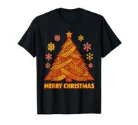 Árbol de Navidad geométrico Rosa Naranja Amarillo Inspirado en Las matemáticas Camiseta