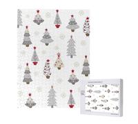 Árbol de Navidad Gris Pastel,Rompecabezas de Madera de 500 Piezas para Adultos y Adolescentes.