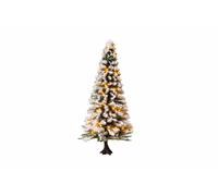 NOCH-Iluminated Christmas Tree Snowy, with 30 Leds, 12 cm High Árbol de Navidad Iluminado, nevado, Color Coloured, (22130)