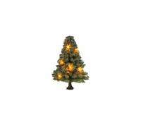 Árbol de Navidad Iluminado, Verde, 10 Leds, 5 cm