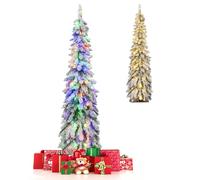 Árbol de Navidad lápiz Delgado con Luces LED, 11 Modos iluminación y Puntas Ramas 225/334, decoración Fiesta en casa, Oficina, Vacaciones(5 FT)