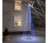 Árbol de Navidad LED de 300 cm con 310 ledes azules, 8 efectos de luz y estaca para exteriores, decoración navideña de bajo consumo con puerto USB para fiestas