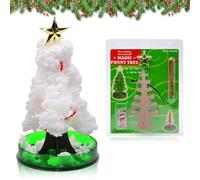 Árbol de Navidad mágico, árbol de Navidad mágico de crecimiento, árbol de papel mágico, árbol de cristal para bricolaje, mini árbol de Navidad, regalo para niños y niñas (blanco)