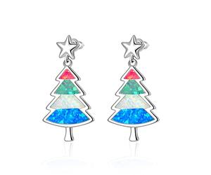 Árbol de Navidad Multicolor Ópalo Mujeres Gemas Joyería Stud s