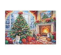 Árbol de Navidad nevado Rompecabezas 1000 Piezas Cartón para Niños Mayores 14 Años Entretenimiento Casa Terapia Relajación Ocio Doméstico Detalle Único Original 1000 PCS