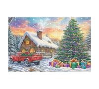 Árbol de Navidad nevado Rompecabezas 1000 Piezas Cartón para Niños Mayores 14 Años Tiempo Libre Actividad Antiestrés Más Vendido Detalle Único Original 1000 PCS