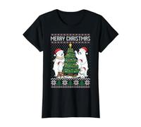 Árbol de Navidad Oso Polar, Feliz Navidad Oso Blanco bebé Camiseta gráfica económica, Mujer, Negro, S
