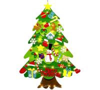 Árbol de Navidad para - Colgante de tela de fieltro 101,6 Cm, árbol decorativo iluminado por LED, divertido de vacaciones interactivo para habitación infantil, sala de juegos para bebés, aula, casa