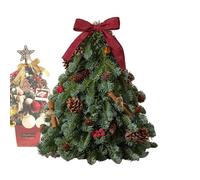 Árbol de Navidad para mesa | Decoración del hogar de color verde de pino, pequeños árboles de Navidad, decoración de mesa de comedor, para interior, exterior, dormitorio, cocina, granja, oficina