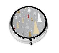 Árbol de Navidad, pastillero, pastillero cuadrado para bolsillo o monedero, pastillero pequeño, organizador de pastillas de viaje