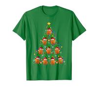 Árbol de Navidad Piña Luces de Navidad Fruta Vegana Camiseta, Hombre, Verde Kelly, XL