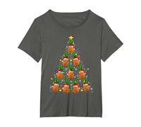 Árbol de Navidad Piña Luces de Navidad Fruta Vegana Camiseta, Mujer Tallas Grandes, Asfalto, 3XL Grande