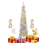 Árbol de Navidad Plegable Recuerdos de Fiesta Plegables con LED Multicolor | Decoración Navideña Árbol Hogar Fiesta para Hogar Oficina Sala Dormitorio Escuela Centro Comercial Hotel Elogio de tiempo