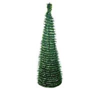 Árbol de Navidad Plegable sintético de 150 cm para decoración de Vacaciones de Invierno, construcción de Hierro Pet con fácil instalación y Estante Que Ahorra Espacio para Interiores, Porche, Patio