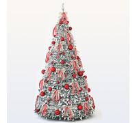 Árbol De Navidad Plegable Y Telescópico,Árbol De Navidad Artificial Realista,Ideal For Apartamentos,Dormitorios,Oficinas,Escuelas Y Centros Comerciales. Fácil Montaje(Red,1.5m/5ft)